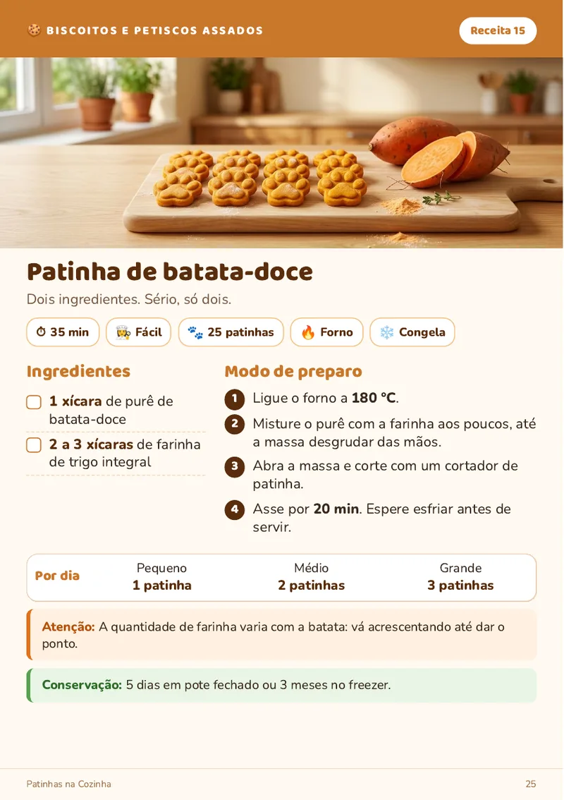 Receita 15: Patinha de batata-doce